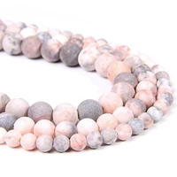 natural matte smooth pink zebra stone beads loose round 4 6 8 10 12mm spacer beads for jewelry making beaded bracelet necklace