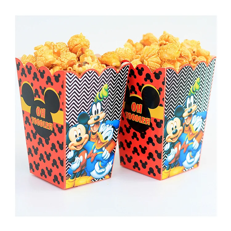 6 шт. бумажная коробка для попкорна Микки и Минни Маус | Дом сад