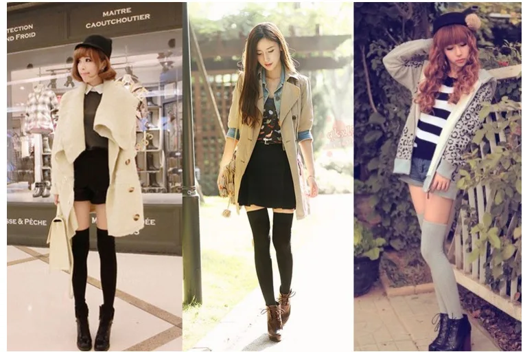 Stockings socks hose stripe New Sexy Medias Black White Striped Long Socks Women Over Knee Thigh High Stockings