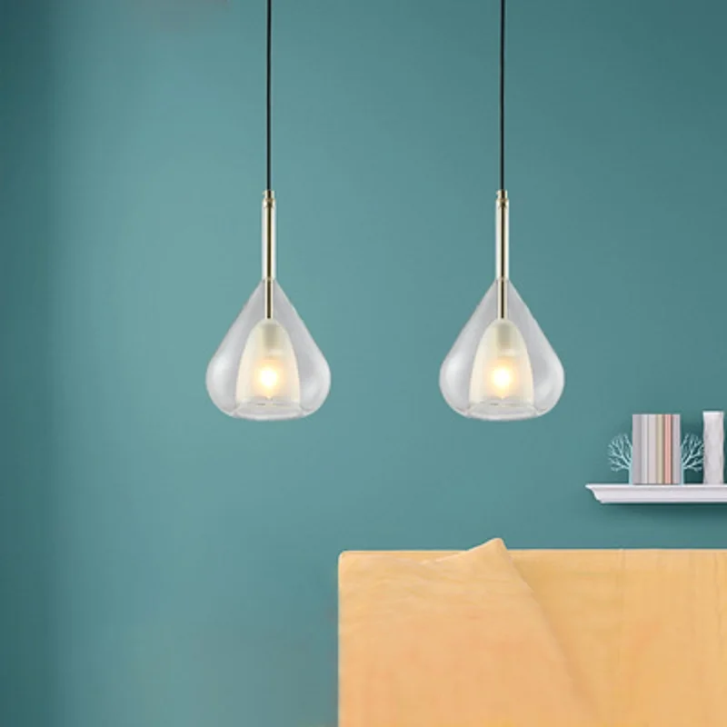 Стеклянные подвесные лампы в скандинавском стиле для помещений лампа из