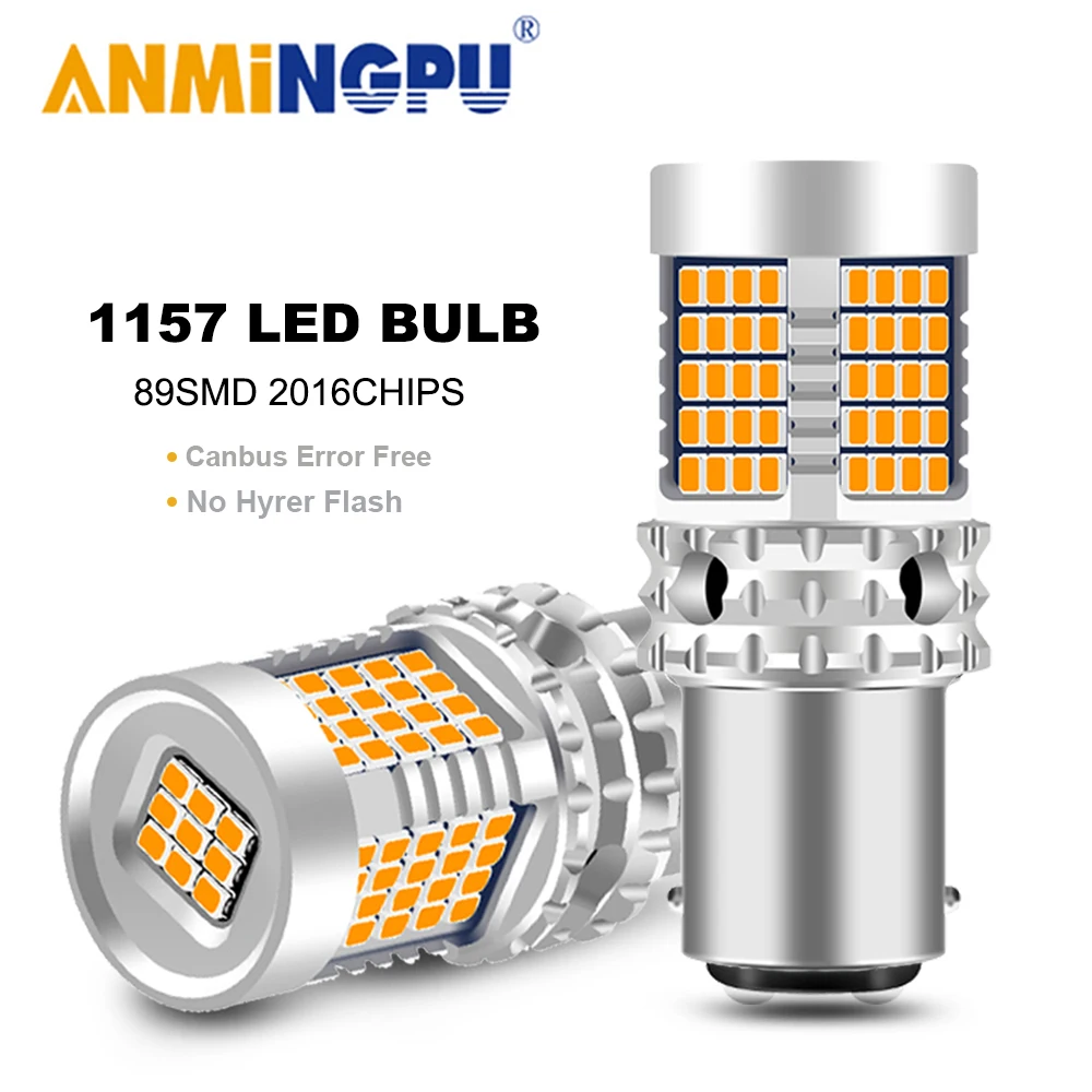 

ANMINGPU Signal Lamp BAY15D Led 1157 P21/5W CANBUS No Hyper Flash P21W LED Bulb 1156 BA15S BAU15S PY21W Brake Turn Signal Light