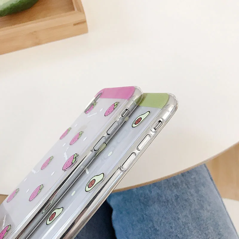 Милые Мультяшные фрукты узор телефон чехол для iPhone 6 6s 7 8 Plus X Xs XR Max Мягкий ТПУ