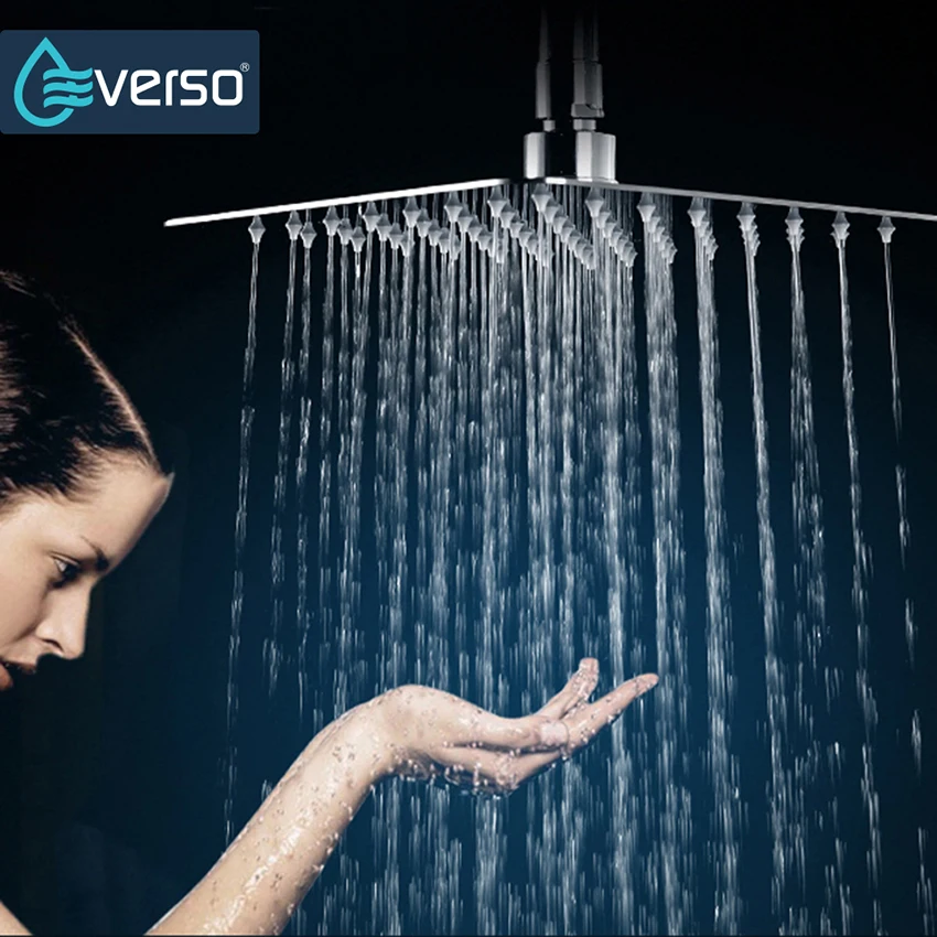 Большая насадка для душа 304 квадратная 8 дюймовая хромированная из нержавеющей