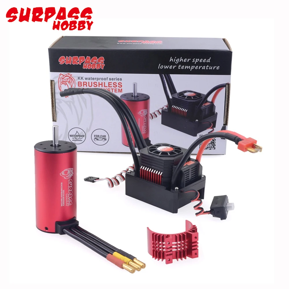 Бесщеточный двигатель Surpass Hobby 3674 2250KV/1900KV + 120A 2 3S водонепроницаемый бесщеточный Esc