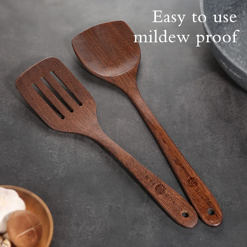 

YUSOTAN wooden spoon soup ladle made of solid wood mildew proof hard and durable heat-resistant wooden spatula for the kitchen