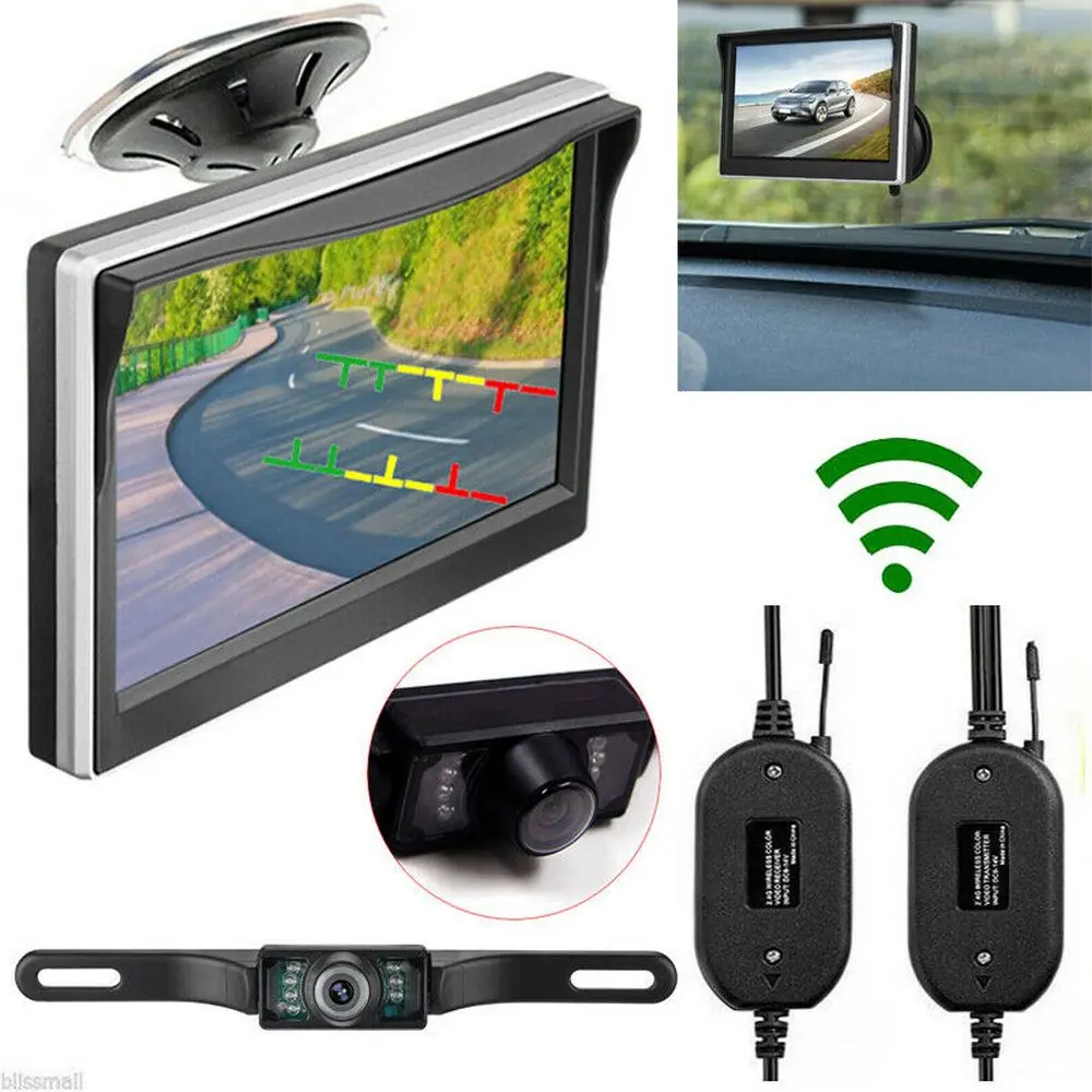 

5" TFT LCD Screen Car Monitor 800*480 HD Reversing Parking Monitor 7 IR Lights Night Vision Reverse Parking Waterproof System