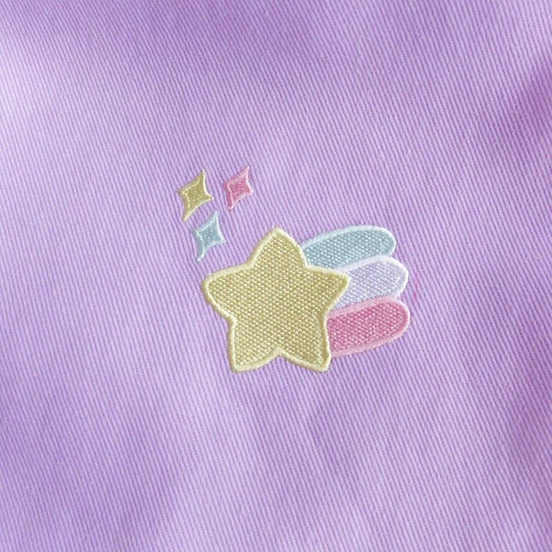 Милые штаны с вышивкой из мультфильма женские японские высокой талией милые