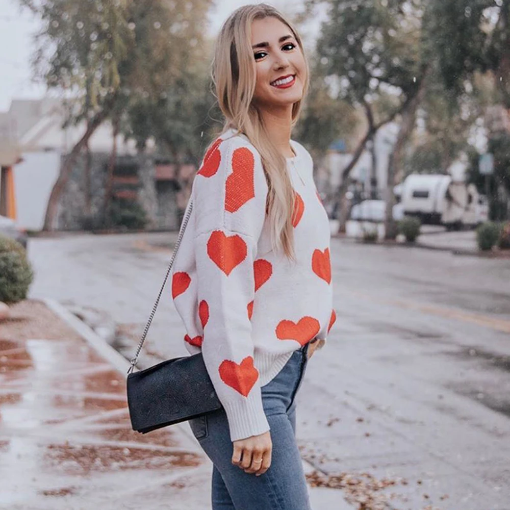 

Sexy Backless Heart Shaped Sweater Women Long Sleeve Hollow Out Knitted Sweaters and Pullovers Autumn Winter Casual Loose Jumper