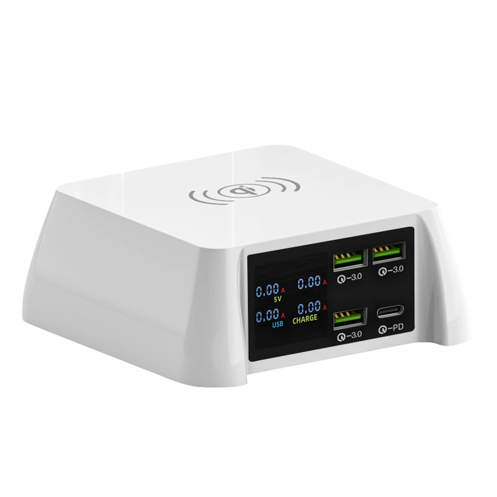 100w multi usb fast charger qc 3 0 quick charge lcd pd charger qi wireless charger for iphone xs 12 11 pro max samsung huawei free global shipping