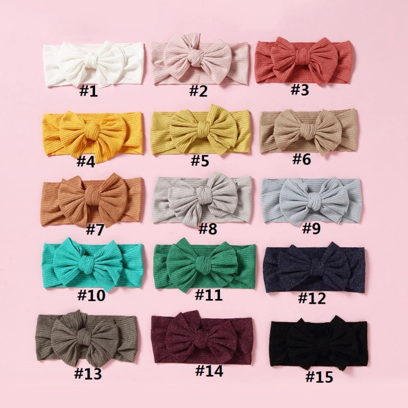 

16 Style Baby Girl Nylon Headbands Newborn Infant Toddler Hairbands and Bows Child Hair Headband for Baby Girl Head Wrap
