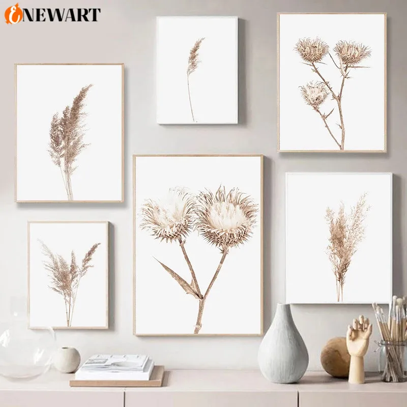

Bohemian Style Flower Grass Wall Art Nature Plant Canvas Poster Minimalist Painting Picture Print Modern Decoration Home Decor