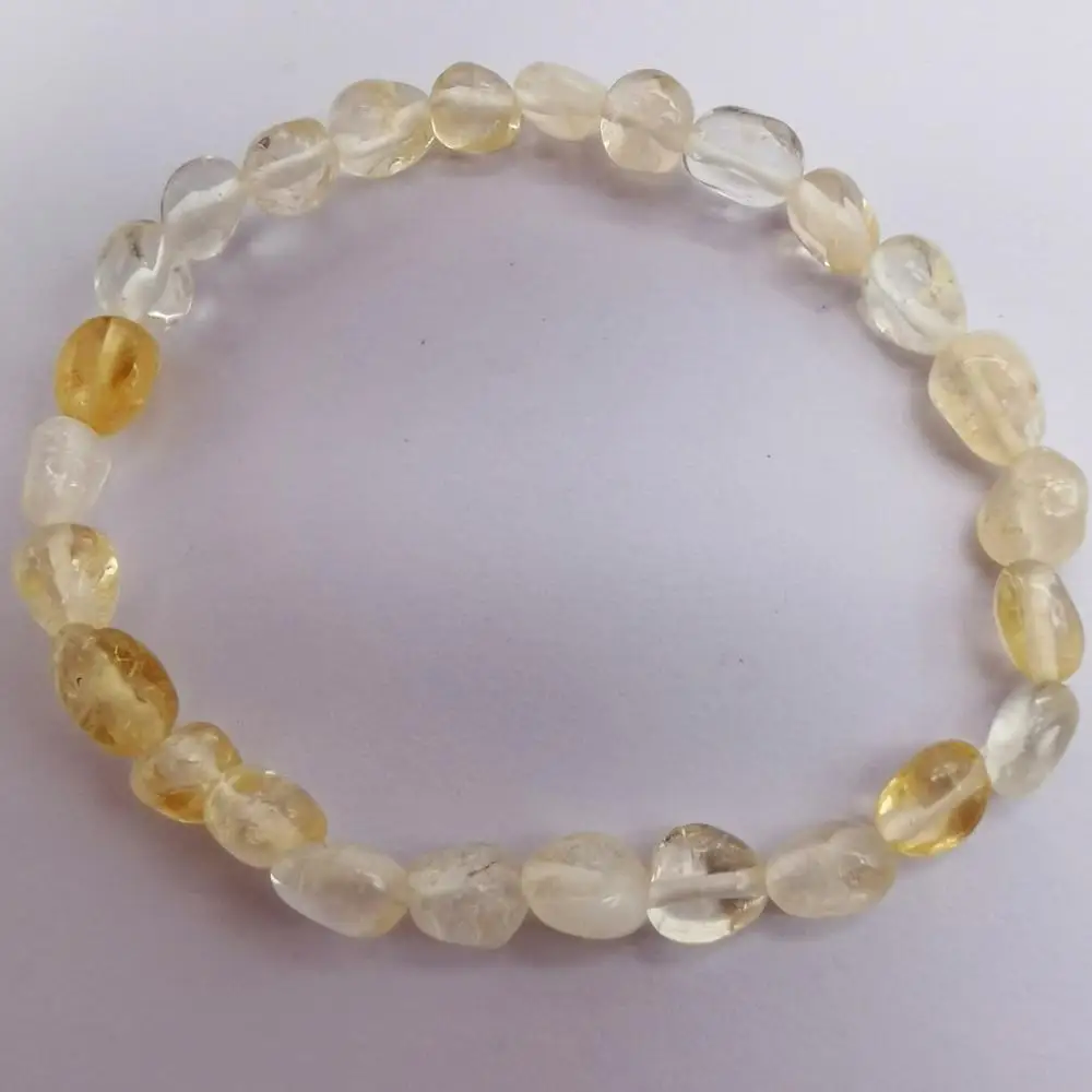 Натуральный 5-7 мм камень браслет из желтого кристалла стрейч 7,5 Inch, праздничная бижутерия для женщин подарок G314