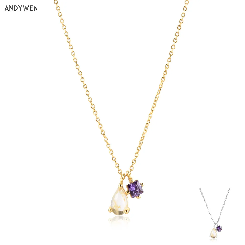 Подвеска ANDYWEN из серебра 925 пробы в виде современного шампанского|Ожерелья| |