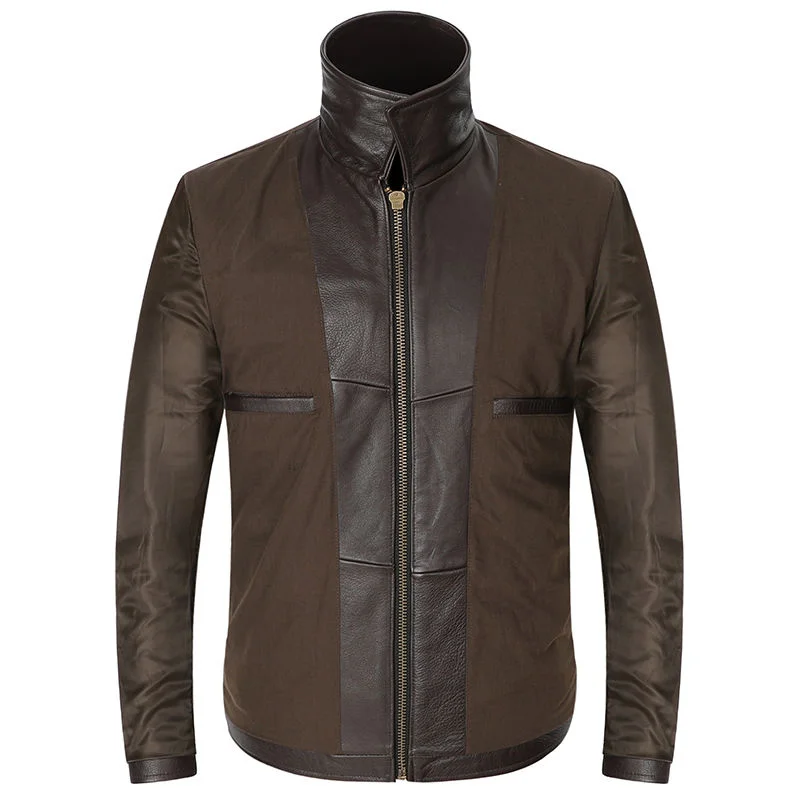 Мужская куртка из натуральной коровьей кожи деловая куртка-бомбер с натуральным