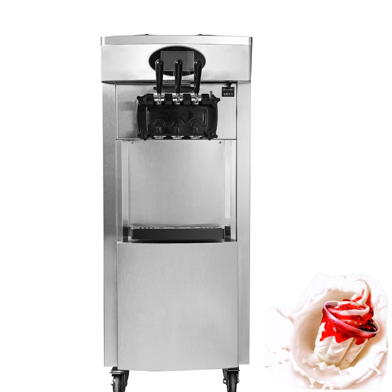 

Аппарат для приготовления мороженого с вертикальным сенсорным экраном, поддерживает 3 разных вкуса, летний вертикальный аппарат для пригот...