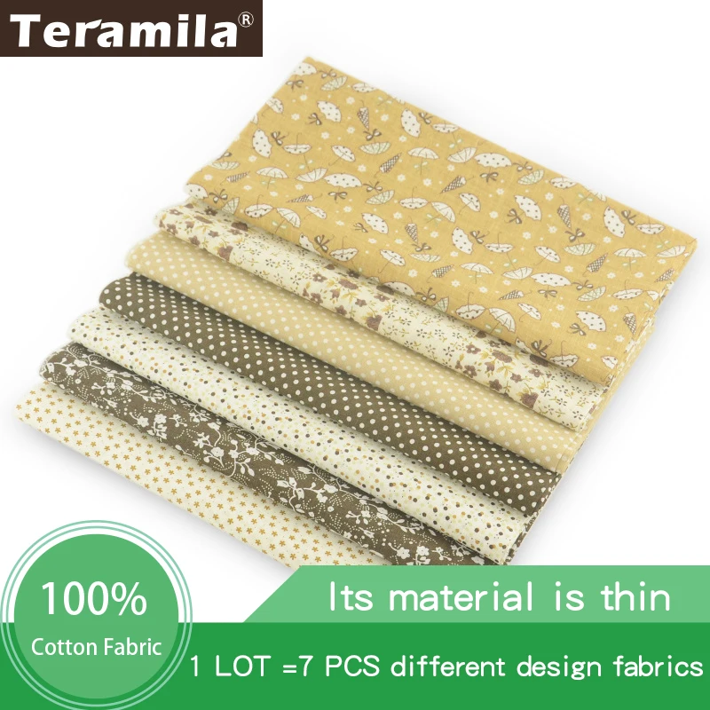 New Arrivals 7pcs/ Lot 100% Cotton Plain Fabric Flower Design Quilting for Doll's DIY Toys Art Work Patchwork Sewing Quilting|flower