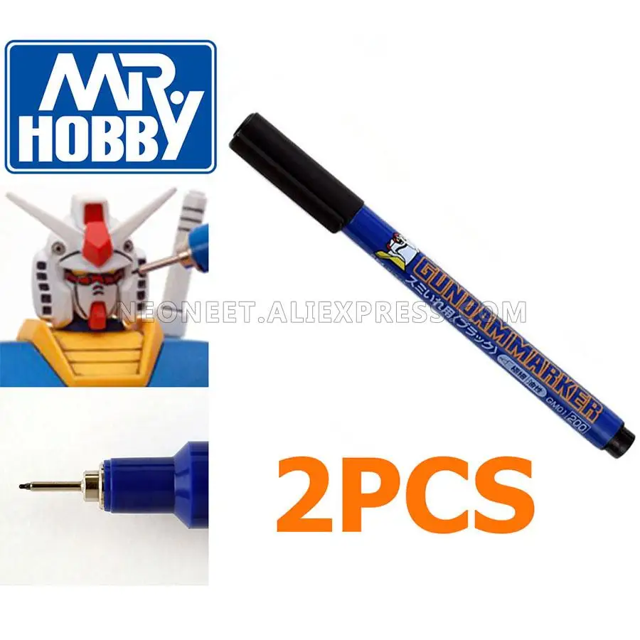 2X Mr.Hobby Gundam Marker Pen GUNPLA [Fine Tip For Panel Line] GM01 Line | Игрушки и хобби