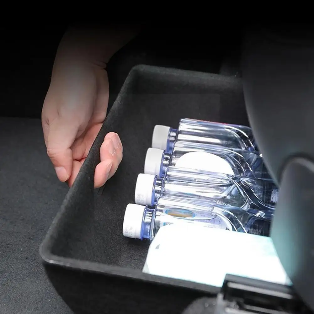

for Tesla Model Y Under Seat Storage Box High Capacity Case Felt Holder Organizer Cloth Car Drawer Accessories Interior P5O2