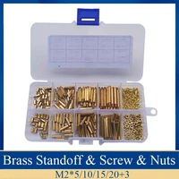320pcsset m2 brass hex standoff nut screw assortment kit male female threaded hollow pillar spacer standoff