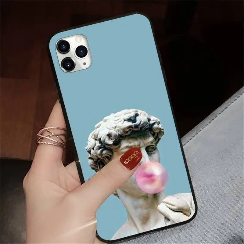 

Mona Lisa retro David Medusa coque cover funda Phone Case for iPhone 11 12 pro XS MAX 8 7 6 6S Plus X 5S SE 2020 XR