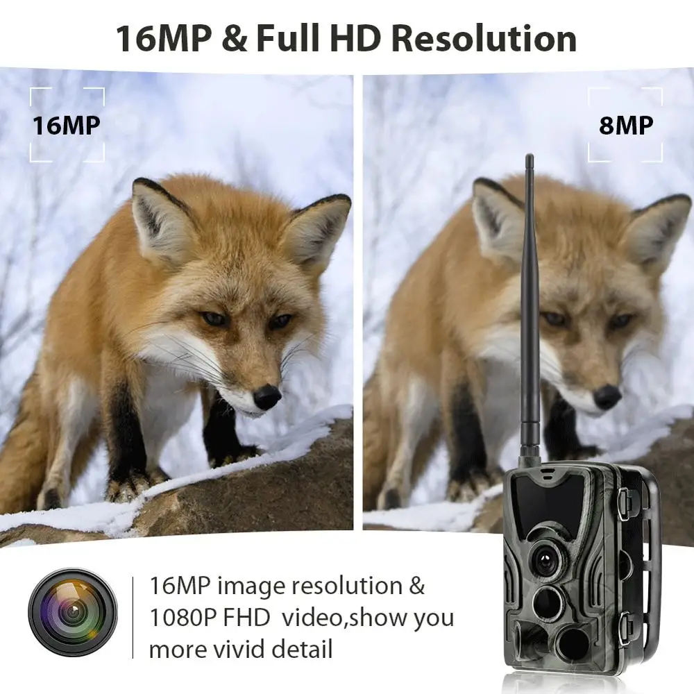 

Suntekcam 4G Hunting Trail Cam FTP SMTP MMS 20MP 1080P HC801LTE Wireless Cellular Wildlife Cameras 0.3s Hunting Cam IP65