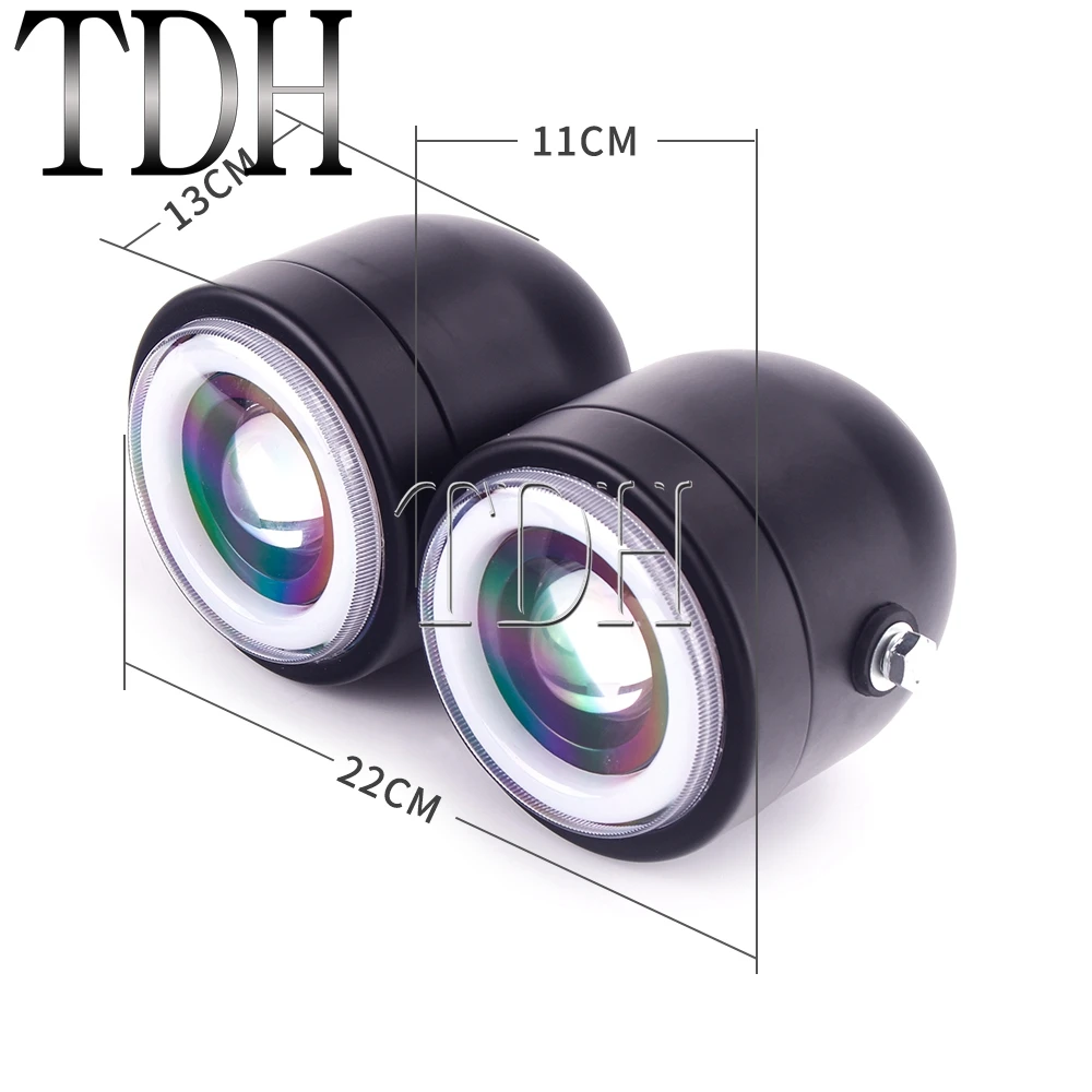 СВЕТОДИОДНАЯ головная фара для мотоцикла двойная + кронштейн Harley Softail Chopper Honda Suzuki