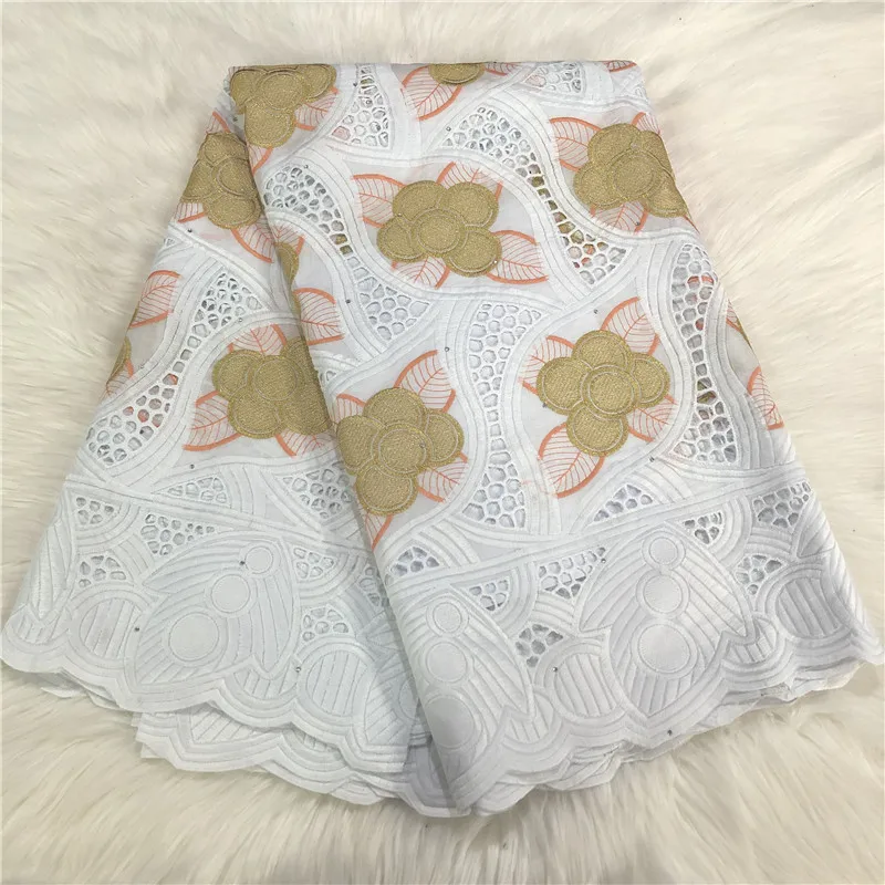 Швейцарская кружевная ткань с камнями 5 ярдов новейшая Африканская Хлопковая