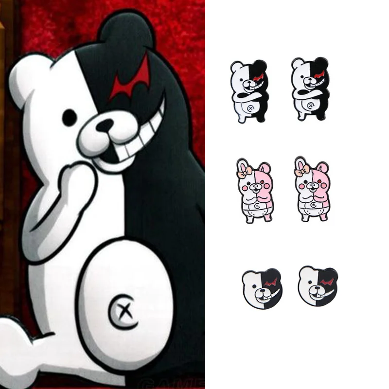 

Аниме Danganronpa Косплей эмалевые металлические маленькие серьги кавайные фигурки Монокума Nagito Komaeda Nanami ChiaKi серьги-гвоздики