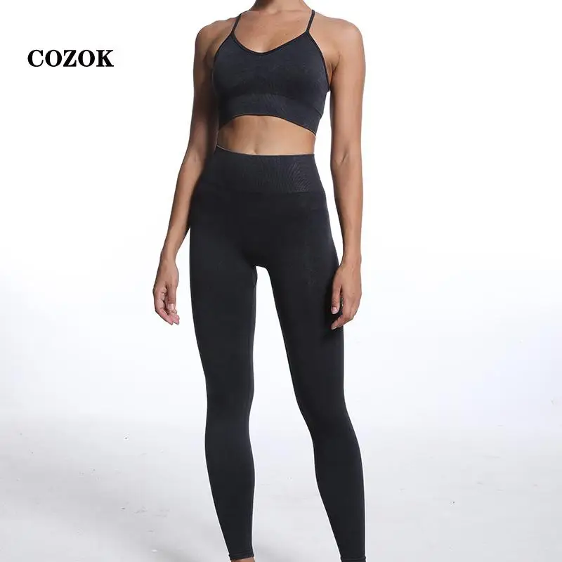 

New Product Yoga High Waist Seamless Sports Tight-fitting Moisture Wicking Leisure Running Fitness Women's Suspender Suit