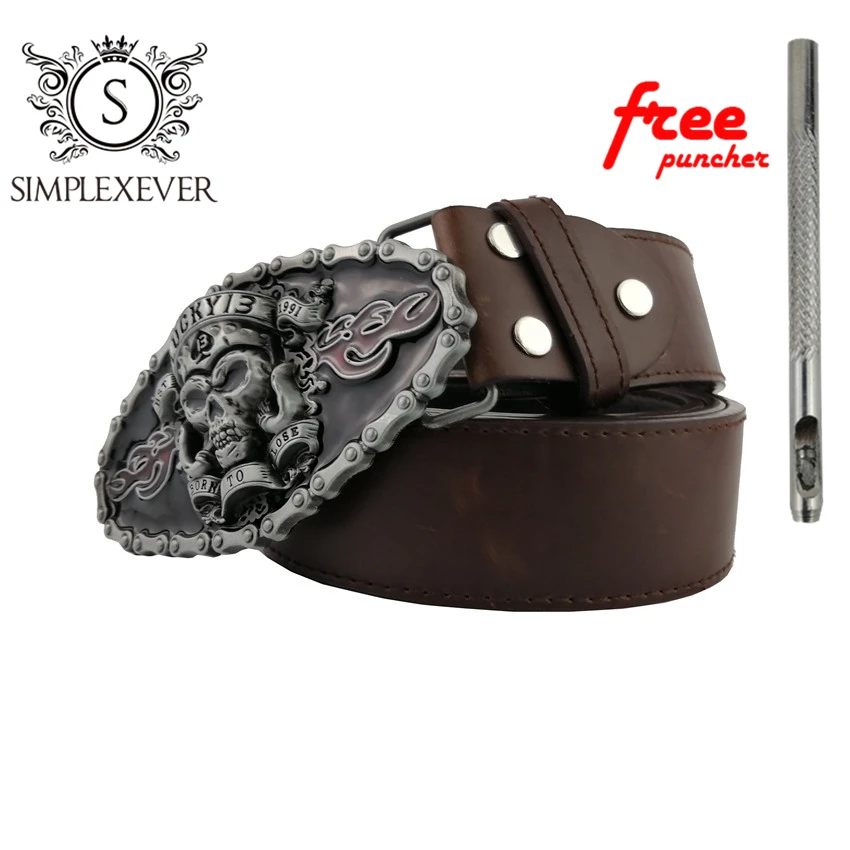 Череп в ковбойском стиле подарок пряжка на ремешке для Для мужчин серебрянное