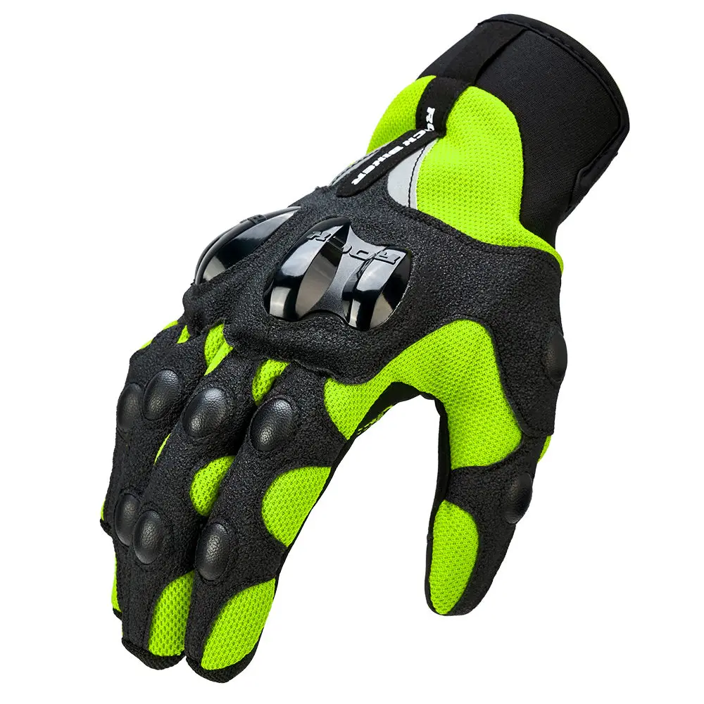 Зеленый Moto rcycle перчатки Guantes moto Invierno летние перчатки с сенсорным экраном moto cross перчатки guanti moto перчатки мужские и женские дышащие - Цвет: Зеленый