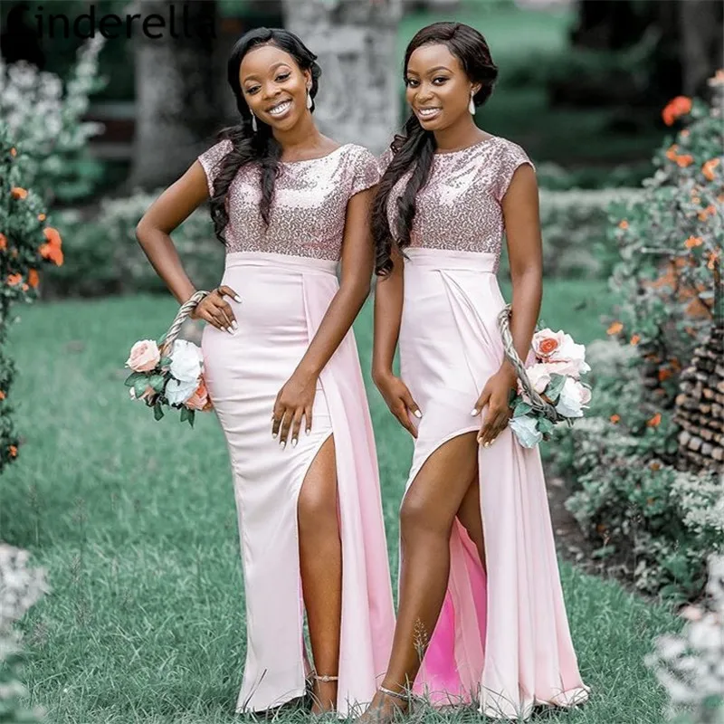 Пикантные платья подружек невесты с рукавами крылышками из спандекса сатина