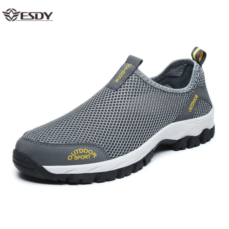 Summer Casual Shoes for Men 2019 Fashion Breathable Slip-On Mesh Sports Flat Sneakers Plus Size 39-49 |