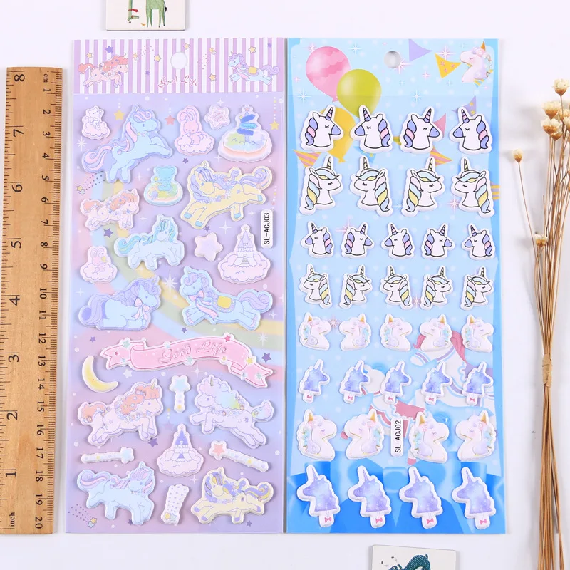 1 компл./лот Kawaii канцелярские наклейки s Единорог пена Наклейка декоративная Мобильная Наклейка s Скрапбукинг DIY ремесло стикер