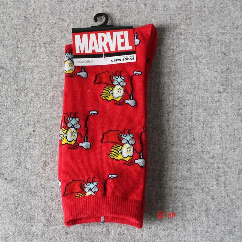 Мужские носки, герой комиксов Marvel, носки с героями мультфильмов, Железный человек, Капитан Америка, косплей, гольфы, Человек-паук, Тор, Халк, повседневные носки - Цвет: 3