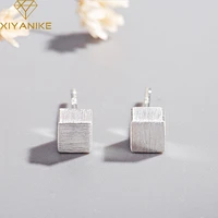 xiyanike silver color new fashion square prevent allergy stud earrings for women korean style small geometric jewelry