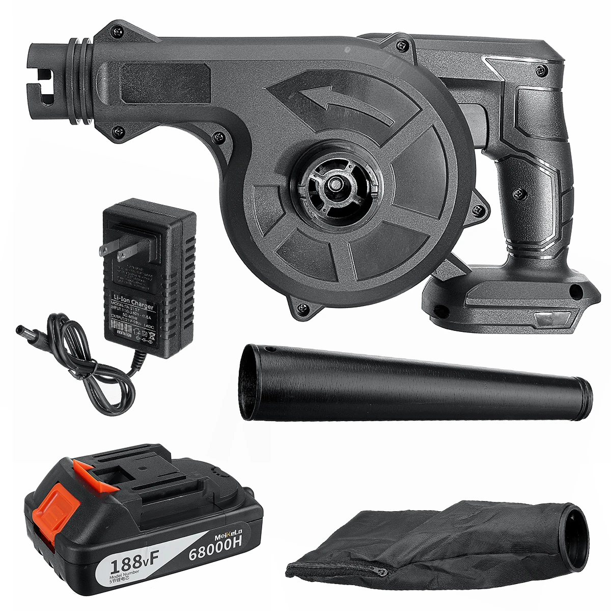 

Drillpro 21V Rechargeable Cordless Blower Garden Vacuum Cleaner Air Blower Handheld for Dust Blowing Computer Dust Collector