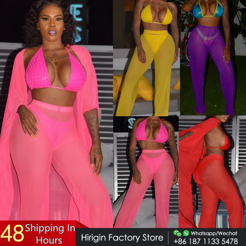 6 Цвет однотонные сетчатые брюки для женщин бикини прикрыть 2019 летнее платье