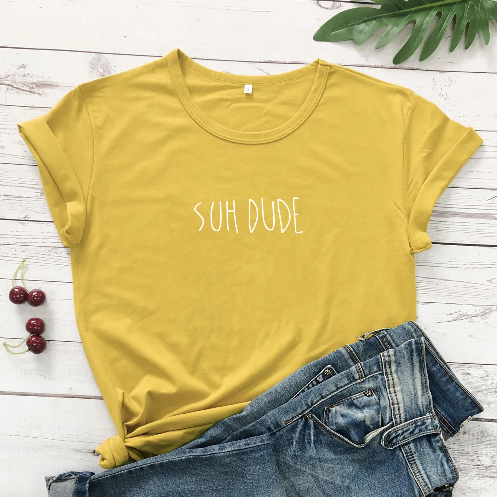mustard-white text Suh dude Tumblr популярная футболка, Повседневная желтая черная футболка с надписью, гранж, повседневные эстетические топы, слоган Suh, трендовая одежда 90 s, S-3XL - Цвет: mustard-white text