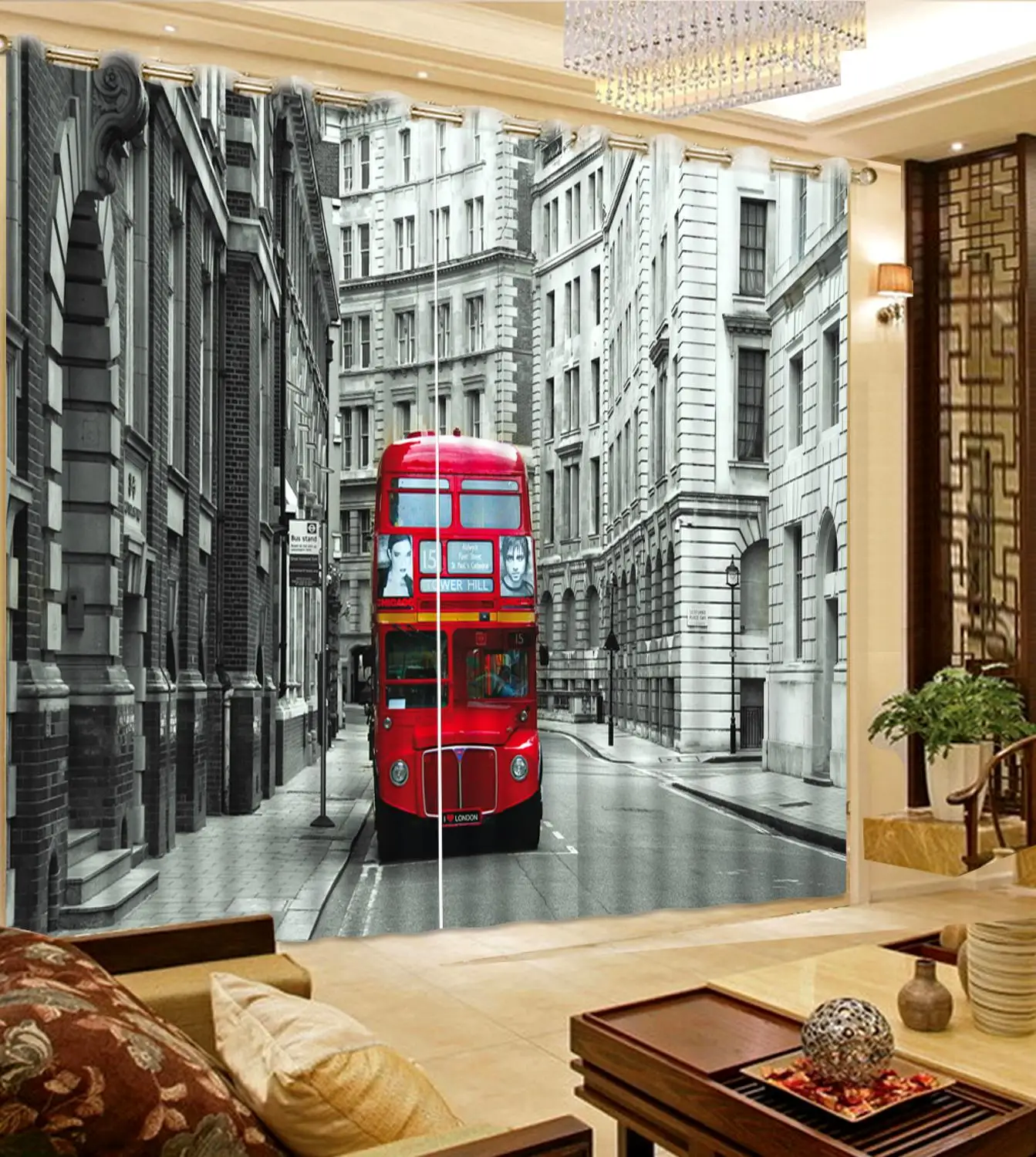 Занавески на окна с 3D-принтом города для гостиной спальни | Дом и сад