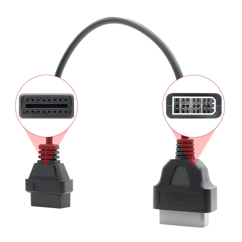 For Nissan 14 Pin 14Pin Male Cable To OBD OBD2 OBDII DLC 16 16Pin Female Connector Car Diagnostic Adapter Converter | Автомобили и