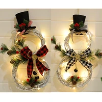 21cmx40cm christmas pendant christmas vine ring with light christmas wreath christmas tree home decoration pendant wholesale