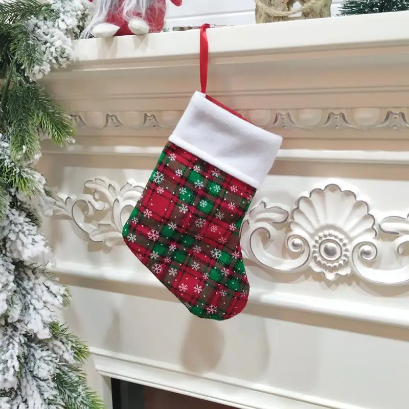1 шт. рождественские чулки ткань носки Санта Клауса подарок для детей мешок