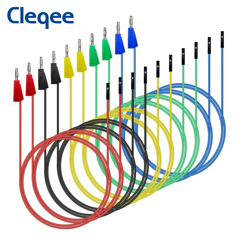 Cleqee 10 шт. Dupont штекерная головка до 4 мм штабелируемый банановый штекер перемычка