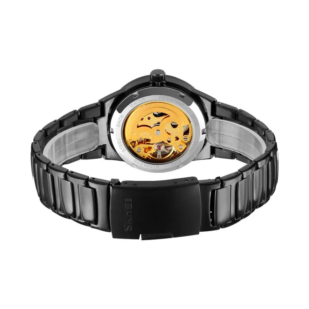 

2021 Luxury Men Mechanical Wristwatch Stainless Steel Men Watches SKMEI Top Brand Fashion Hollow Dial Watch Male reloj hombre