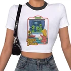 Дженни новых друзей дьявола с буквенным принтом женская футболка в винтажном стиле Harajuku Kawaii Женская Croptop повседневный комплект пижамы с мультяшным рисунком в стиле панк Y2k топы с бретельками