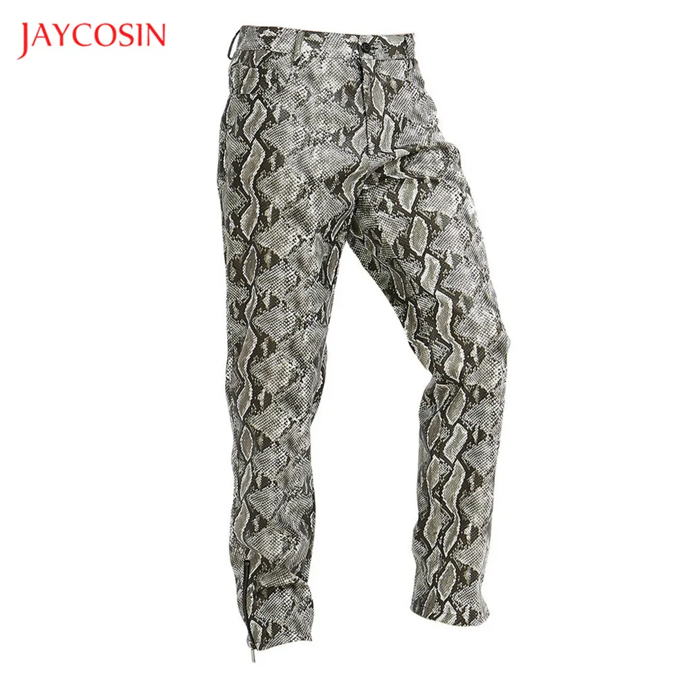 Мужские повседневные брюки Joycosin длинные прямые с рисунком питона уличная одежда