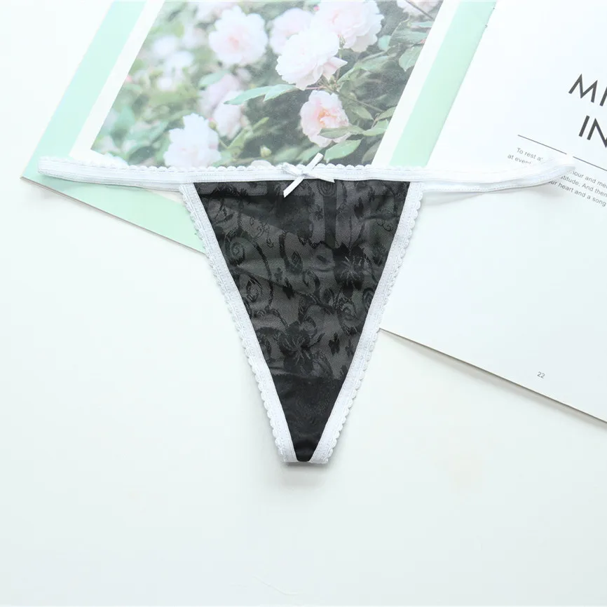Voplidia Summer V-String Women Panties Thin Seamless See through Underwear Plus Size Sexy Lingerie G String Tanga Thongs 009