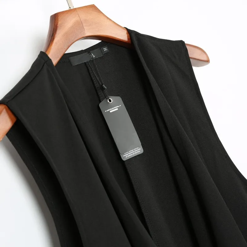 Мужские жилеты Сезон весна-осень Черный кардиган без рукавов куртка для