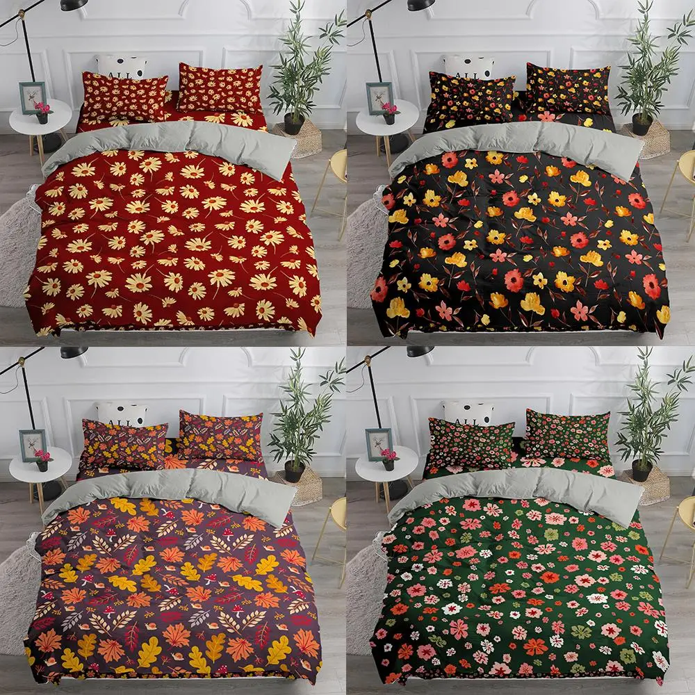 

Printing Bedding Set Duvet Cover Set with Pillowcase Home Textiles Adult Kids Cotton Bed Cover Set Flower Sunflower 3D King Size